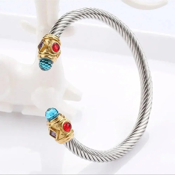 Modern Stainless Steel Waterproof Cuff Bangle Bracelet - Picture 3 of 14